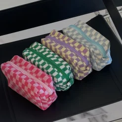 Checkered Toiletry Bag^Evry Jewels Fashion