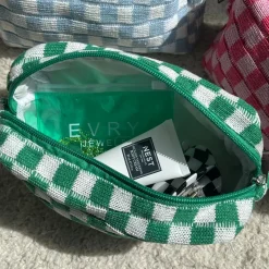Checkered Toiletry Bag^Evry Jewels Fashion