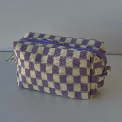 Checkered Toiletry Bag^Evry Jewels Fashion