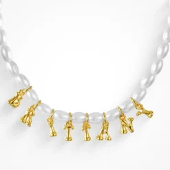 Custom/Personalized Bubble Letter Pearl Necklace^Evry Jewels Best