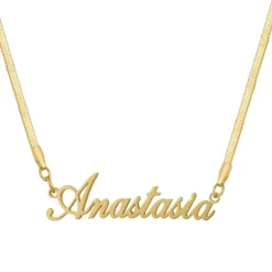 Custom/Personalized Herringbone Nameplate Necklace^Evry Jewels New