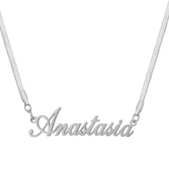 Custom/Personalized Herringbone Nameplate Necklace^Evry Jewels New