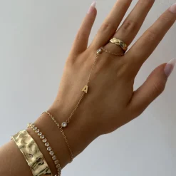 Custom/Personalized Letter Hand Chain^Evry Jewels New