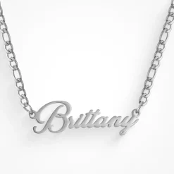 Custom/Personalized Nameplate Figaro Necklace^Evry Jewels Clearance