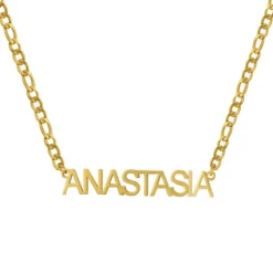 Custom/Personalized Nameplate Figaro Necklace^Evry Jewels Clearance