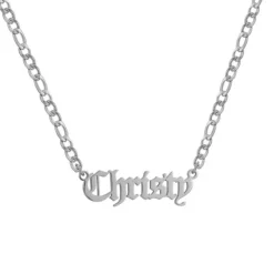 Custom/Personalized Nameplate Figaro Necklace^Evry Jewels Clearance