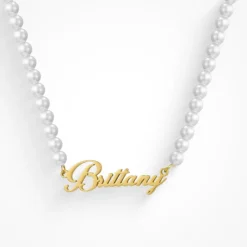 Custom/Personalized Pearl Nameplate Necklace^Evry Jewels Hot