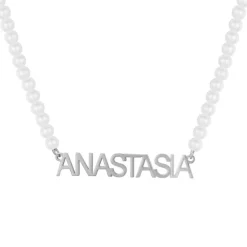 Custom/Personalized Pearl Nameplate Necklace^Evry Jewels Hot