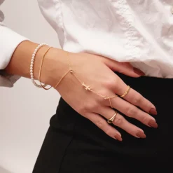 Double Cross Me Hand Chain^Evry Jewels Hot
