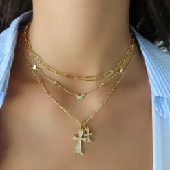 Double Cross Me Necklace^Evry Jewels Outlet