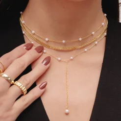 Sweet Pearl Lariat Necklace^Evry Jewels New